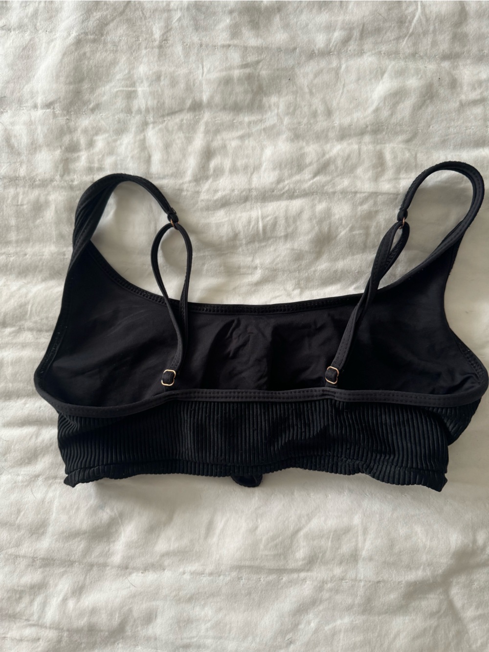 Frankie’s Black scoop neck Ribbed Greer top with Adjustable Straps
